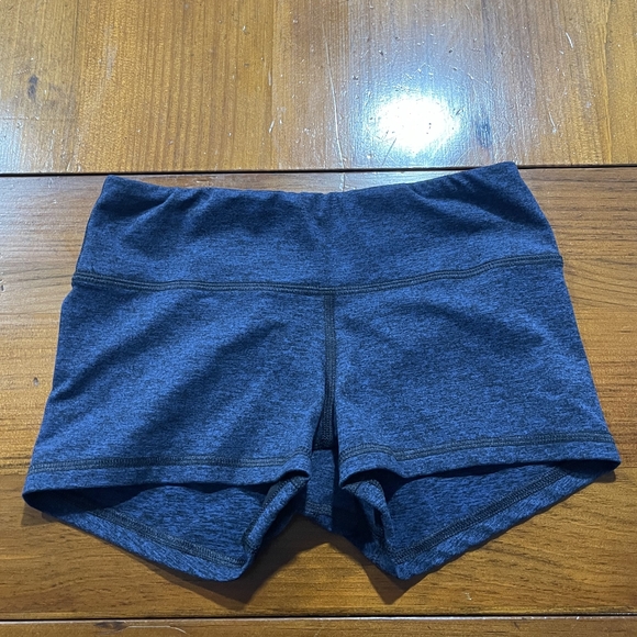 Fleo Women's Heathered Navy Blue Lifting Athletic Mini Workout Shorts Size Xs - Picture 1 of 3